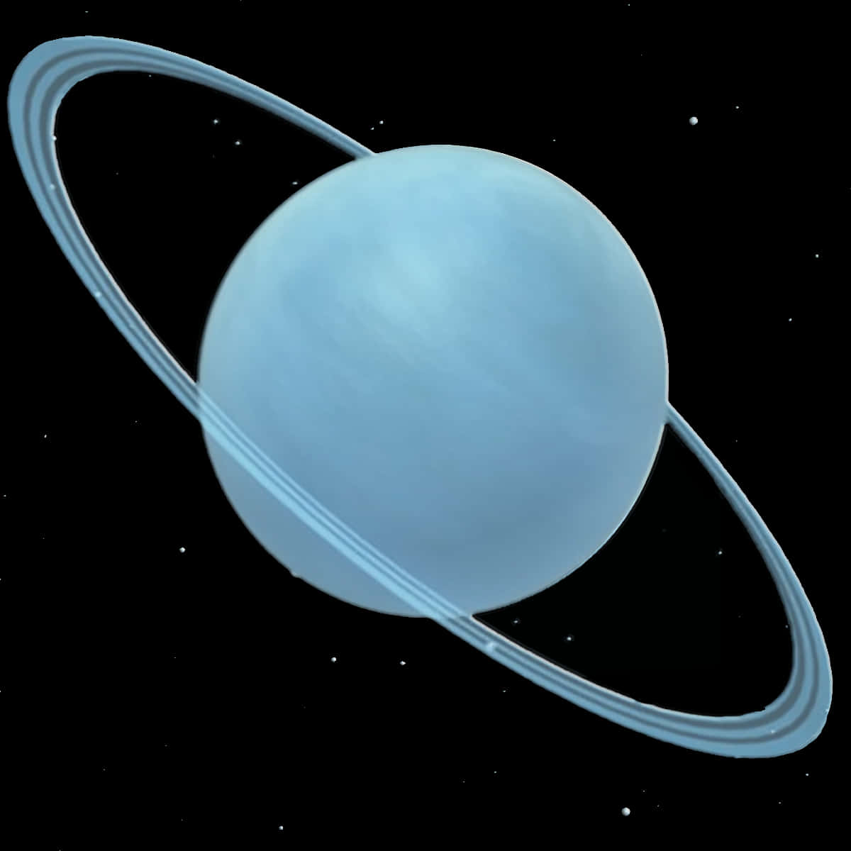 Blue Ringed Planet Space Art PNG Image