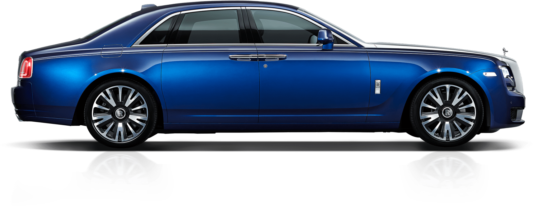 Blue Rolls Royce Side View PNG Image