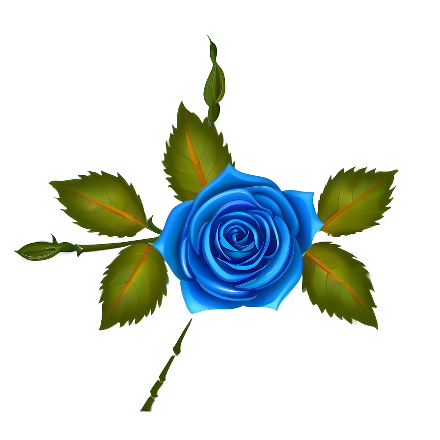 Blue Rose Illustration Png 35 PNG Image