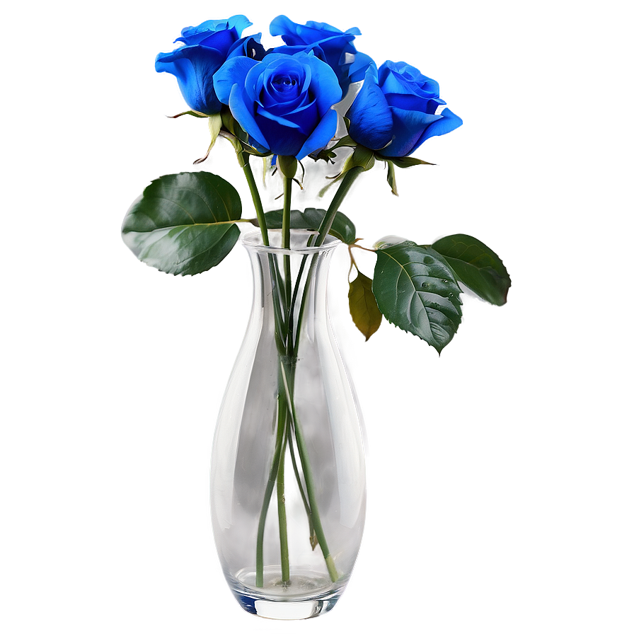 Blue Rose In Vase Png 54 PNG Image