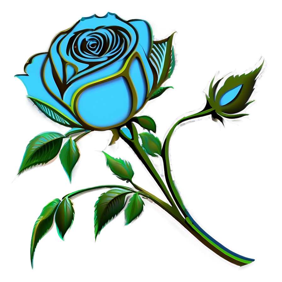 Blue Rose Silhouette Png 06202024 PNG Image