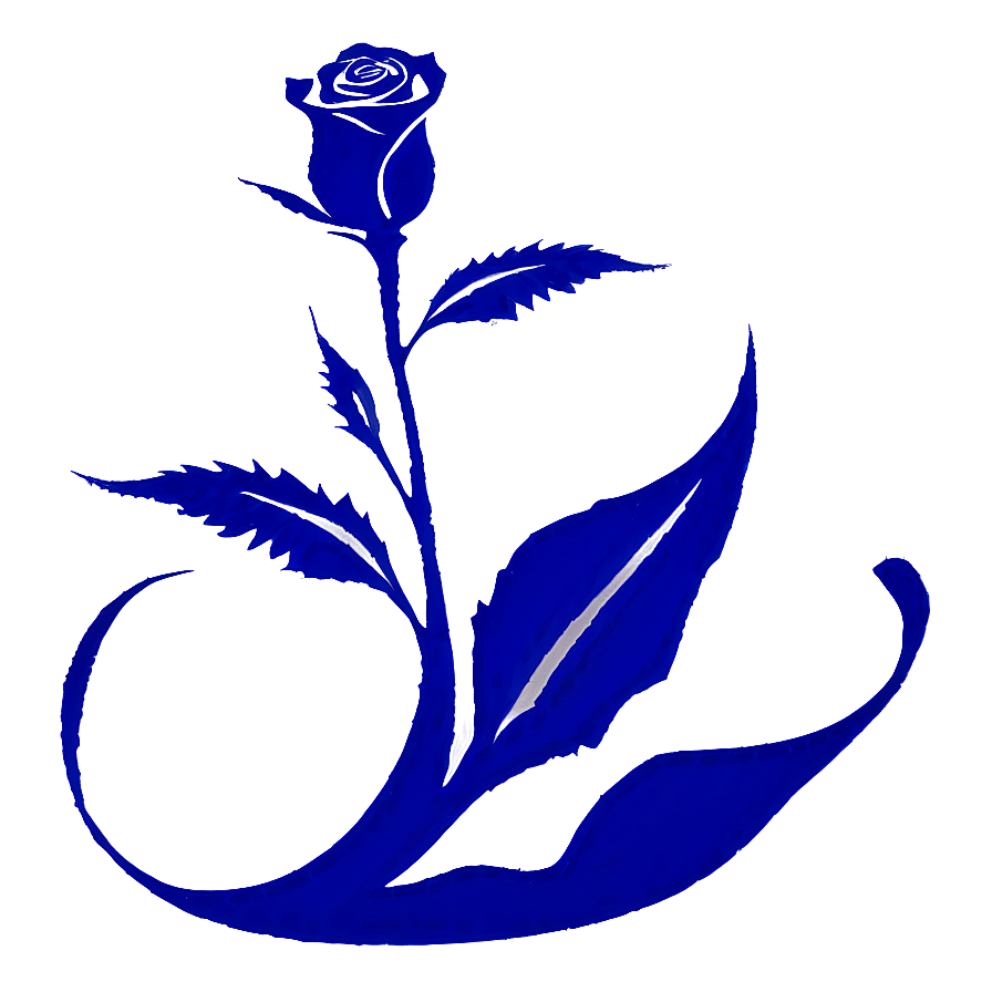 Blue Rose Silhouette Png 06202024 PNG Image