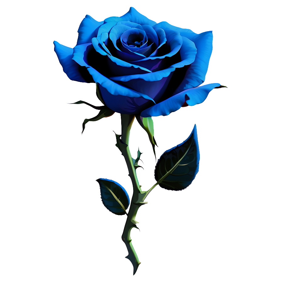 Blue Rose With Thorns Png 06202024 PNG Image