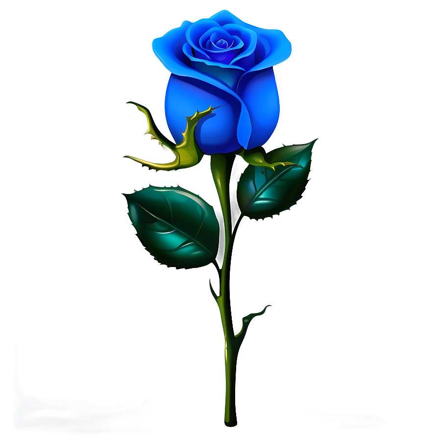 Blue Rose With Thorns Png 3 PNG Image