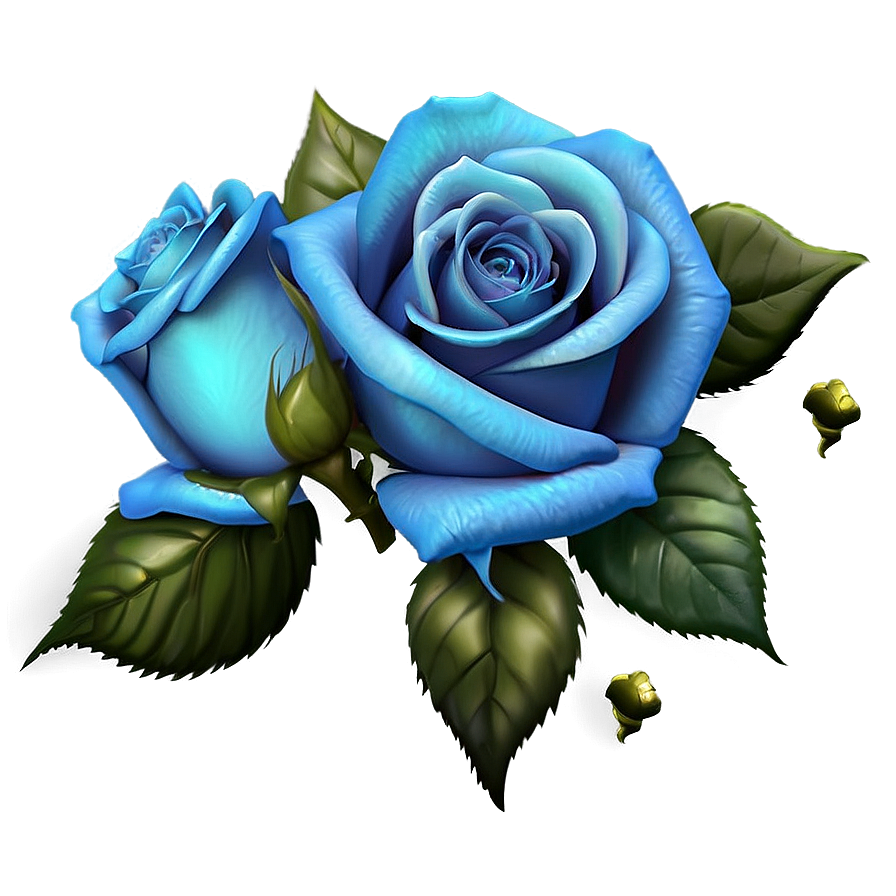 Blue Roses Fantasy Png Isg PNG Image