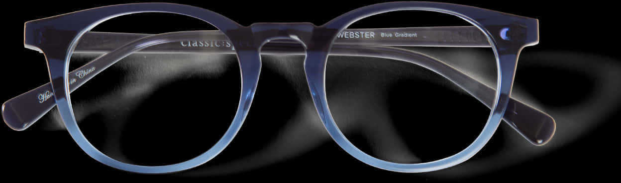 Blue Round Eyeglasses Transparent Background PNG Image