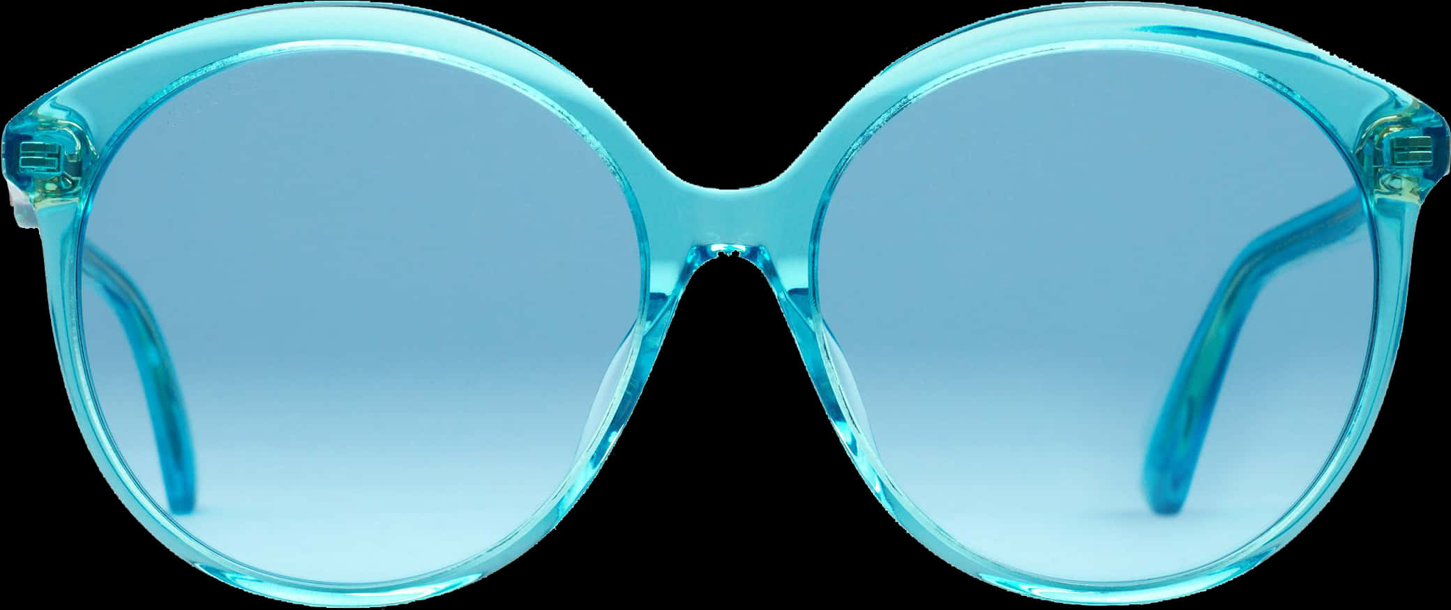 Blue Round Glasses Transparent Background PNG Image