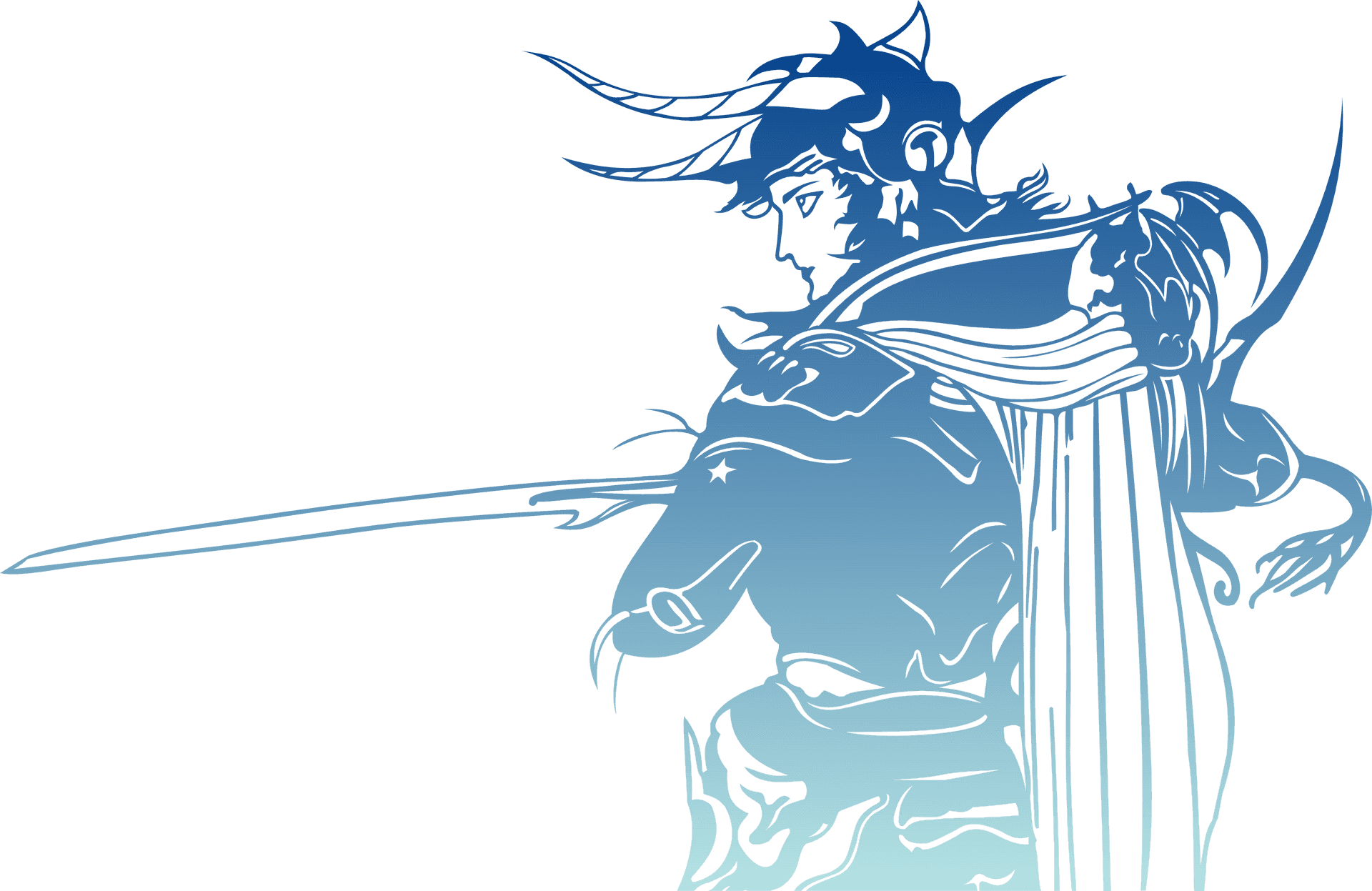 Blue Samurai Sketch PNG Image