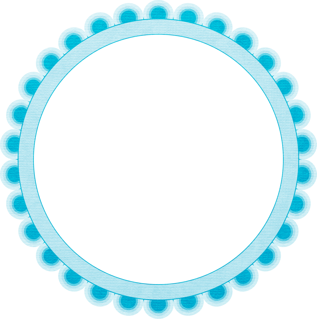 Blue Scalloped Frame Design PNG Image