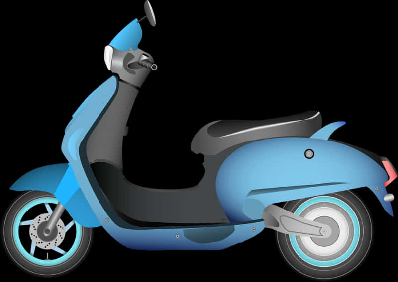 Blue Scooter Illustration PNG Image