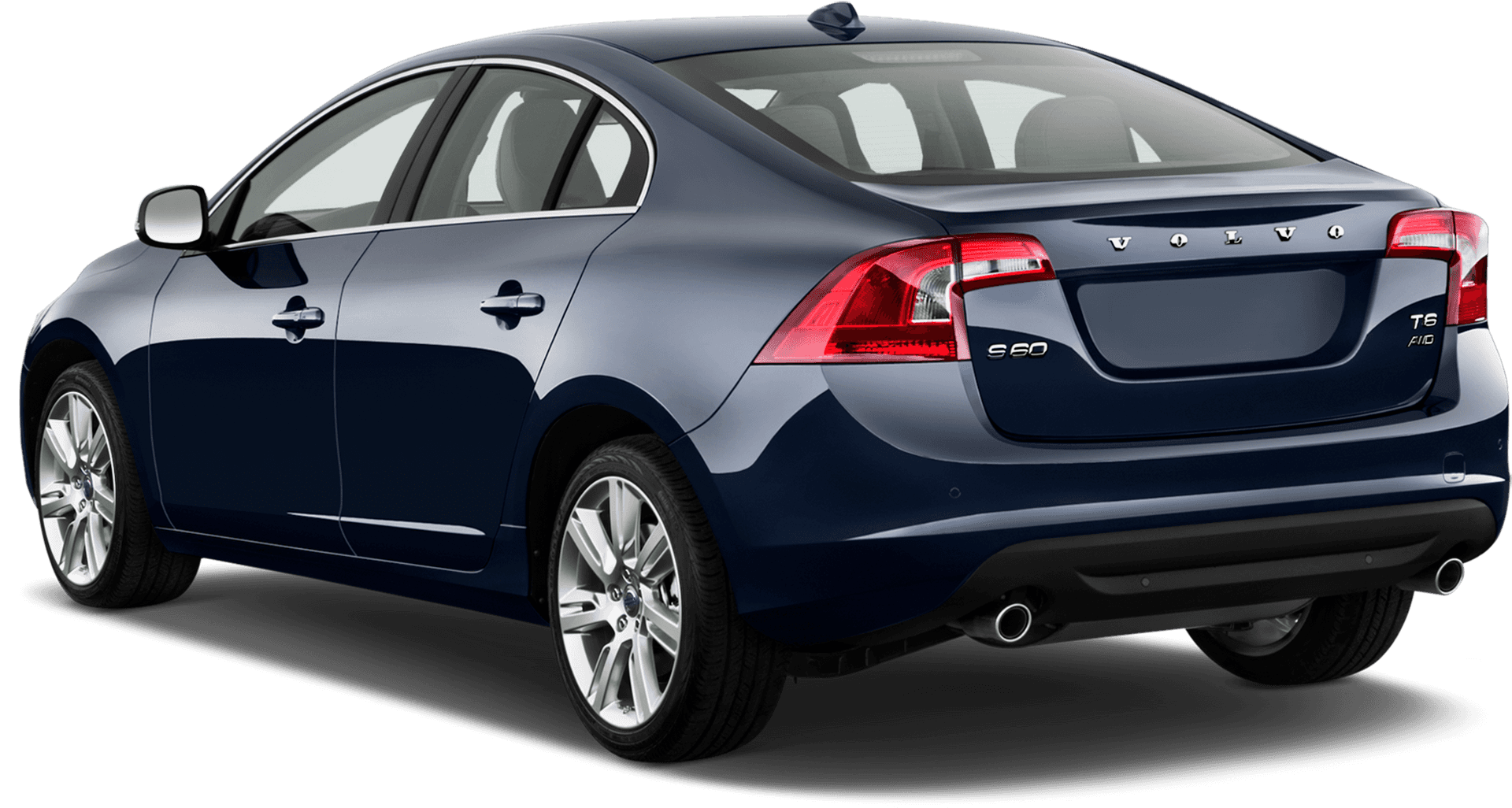 Blue Sedan Rear View PNG Image