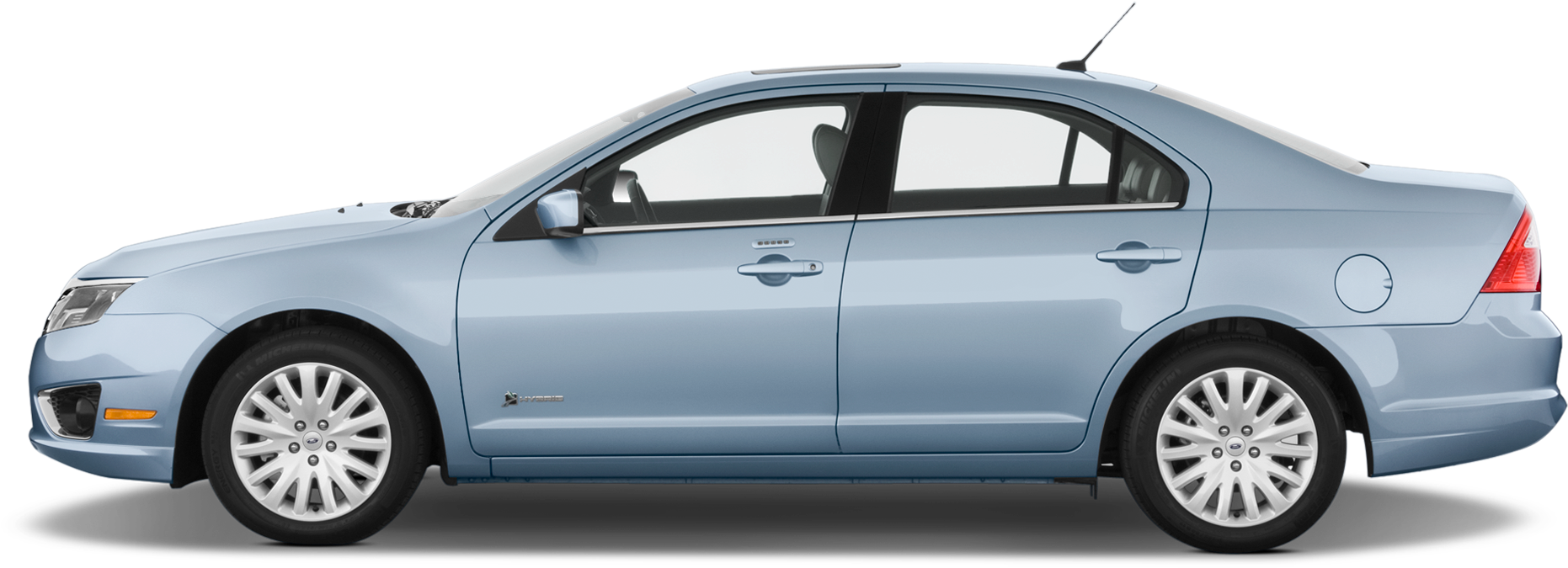 Blue Sedan Side View PNG Image