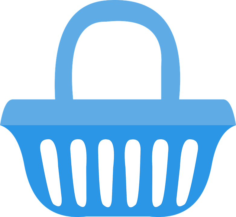 Blue Shopping Basket Icon PNG Image