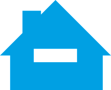 Blue Silhouette House Icon PNG Image