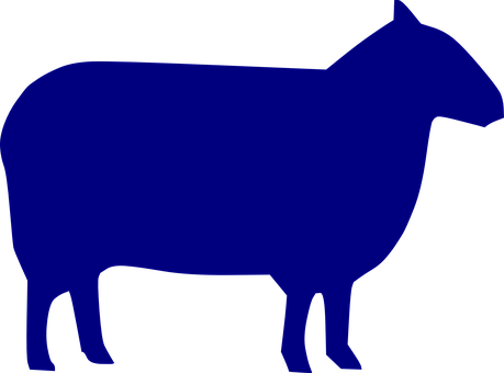 Blue Silhouette Sheep Graphic PNG Image