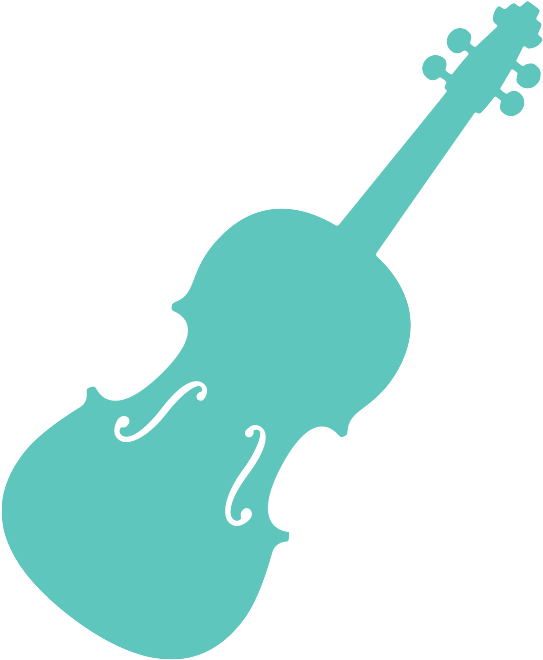 Blue Silhouette Violin PNG Image