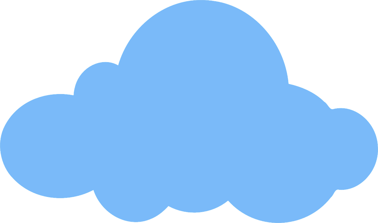 Blue Simple Cloud Clipart PNG Image