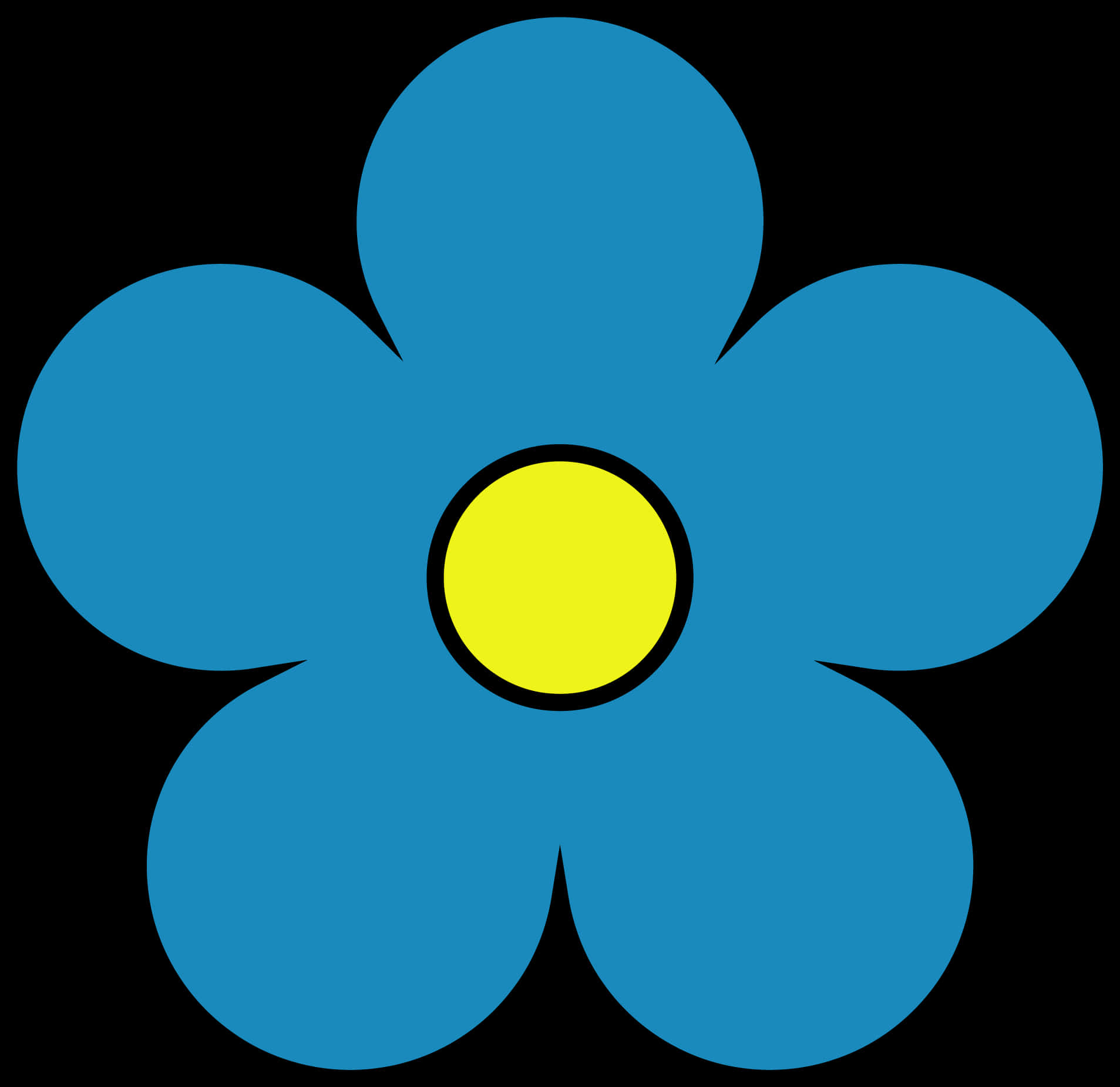 Blue Simple Flower Graphic PNG Image