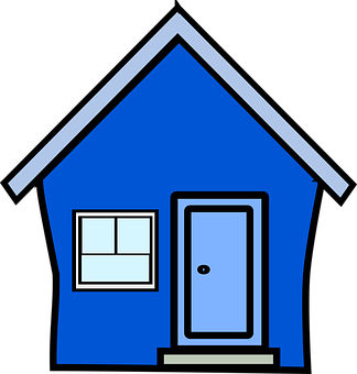 Blue Simple House Vector PNG Image