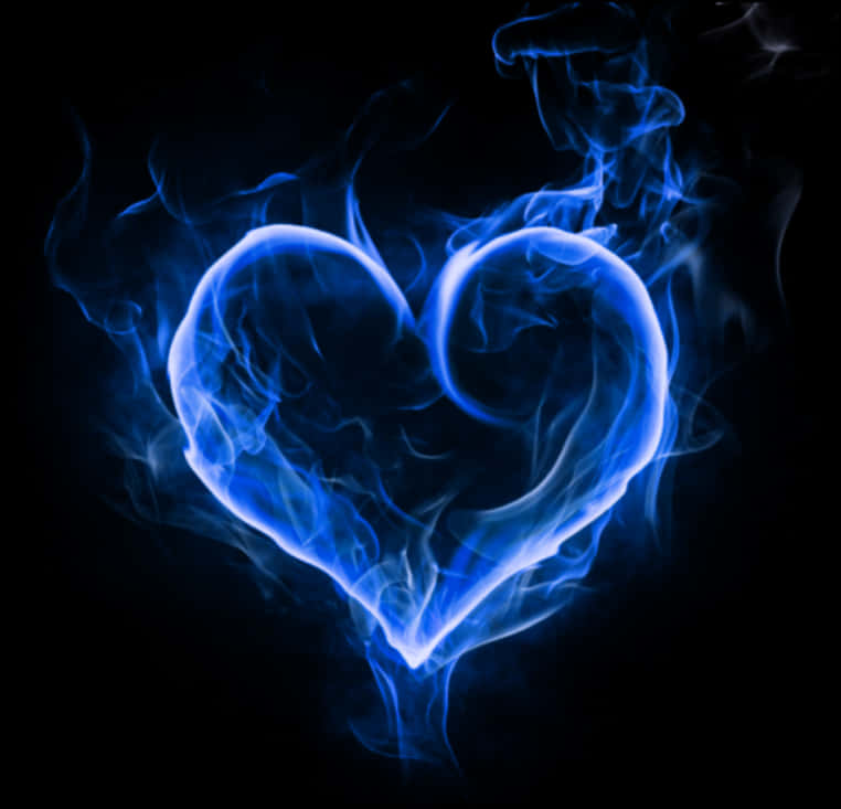 Blue Smoke Heart Art PNG Image