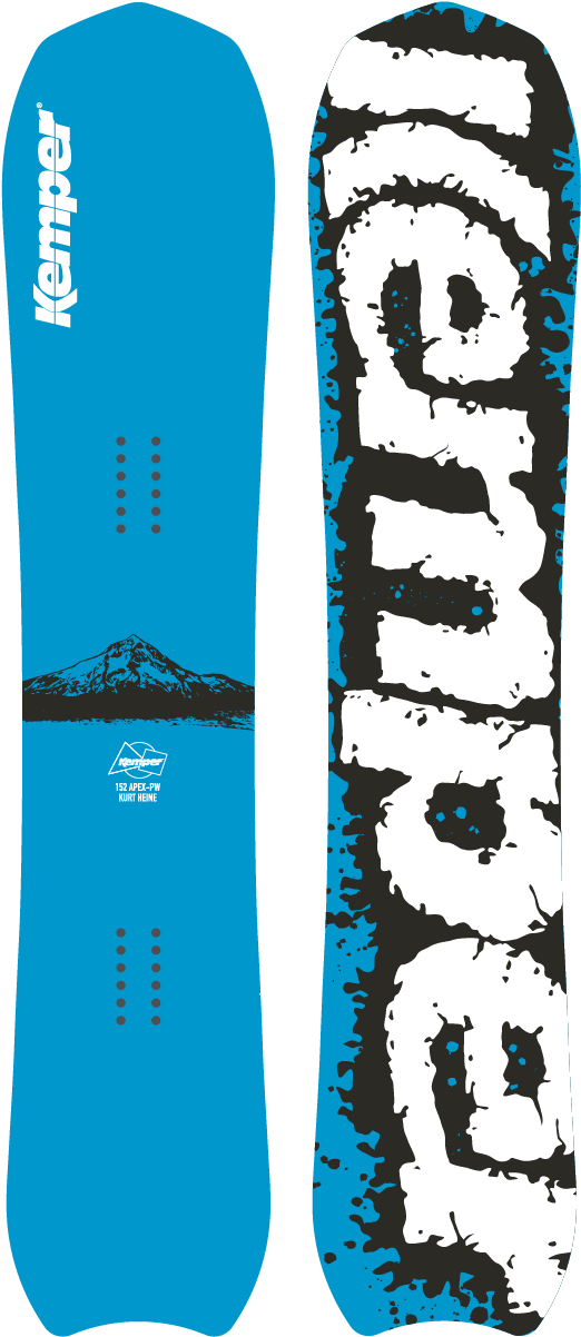 Blue Snowboard Design PNG Image