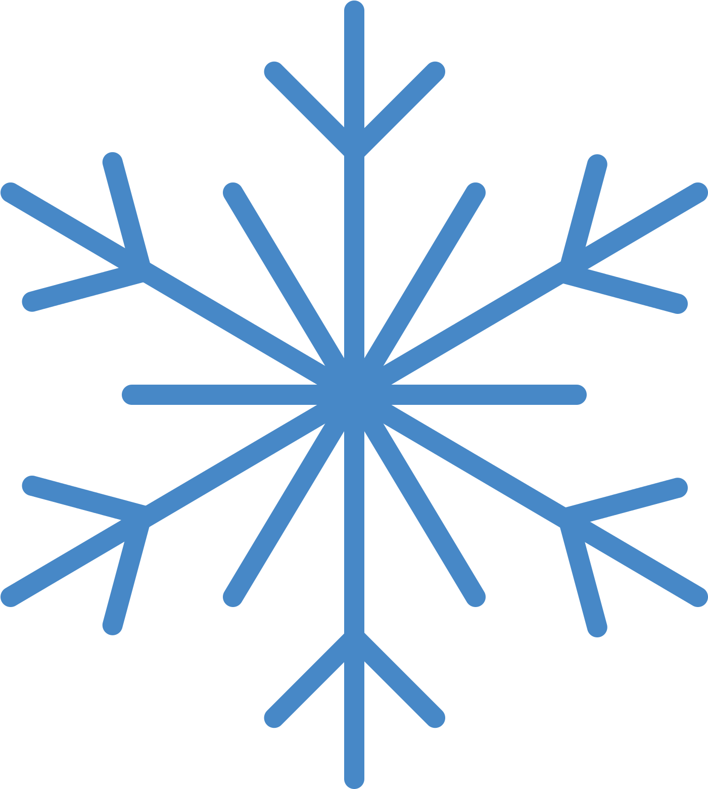 Blue Snowflake Graphic PNG Image