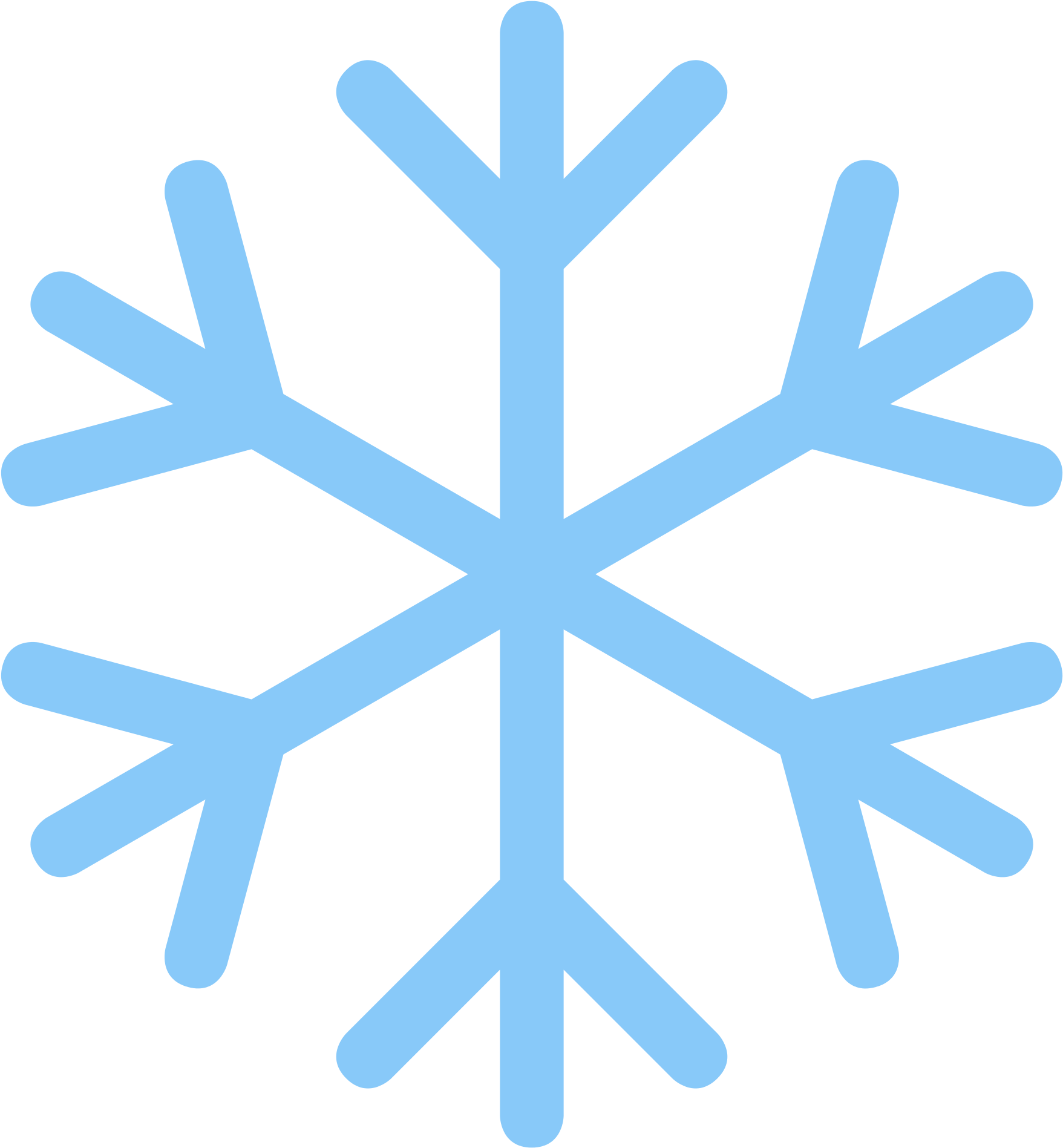 Blue Snowflake Icon PNG Image