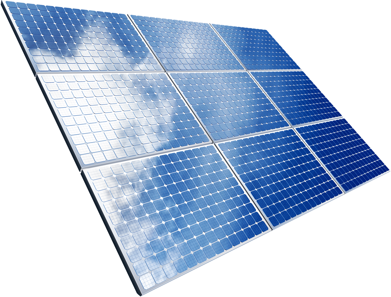 Blue Solar Panel Array.png PNG Image