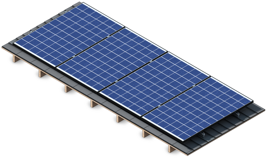 Blue Solar Panel Array PNG Image