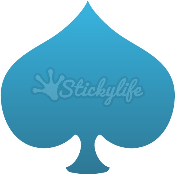 Blue Spade Sticker Design PNG Image