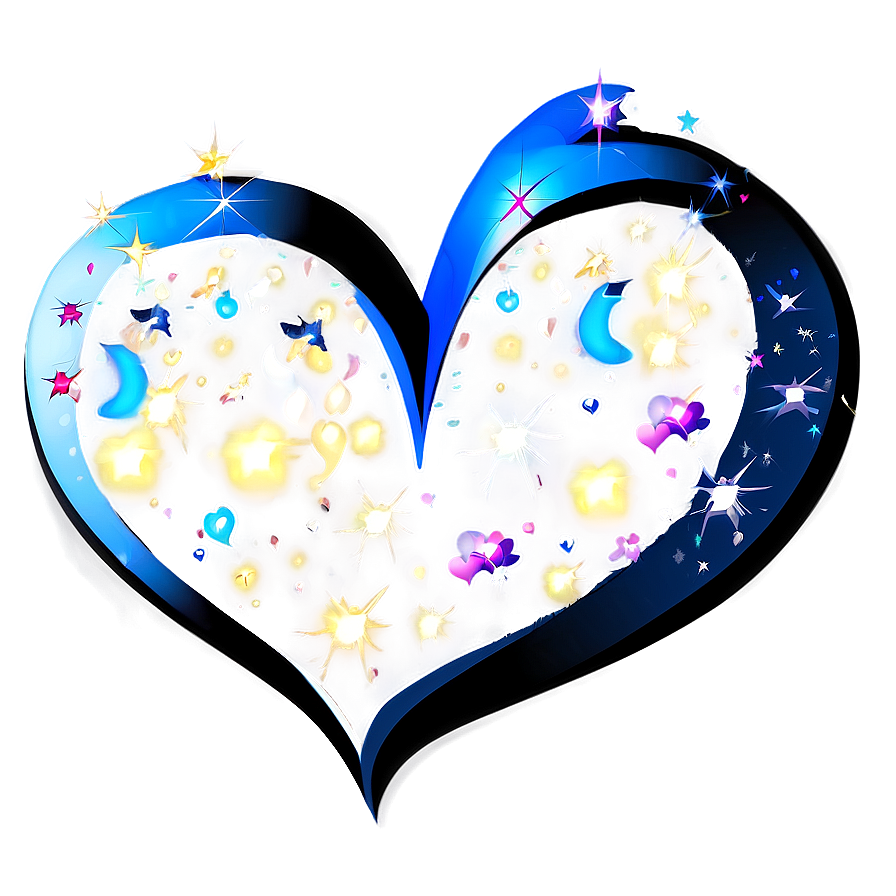 Blue Sparkle Heart Png 88 PNG Image