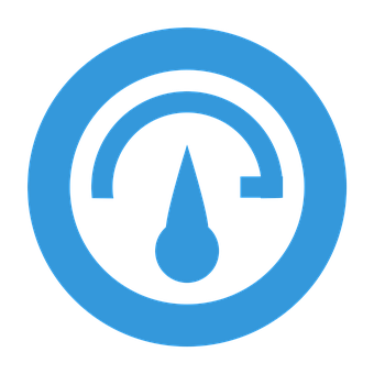 Blue Speedometer Icon PNG Image