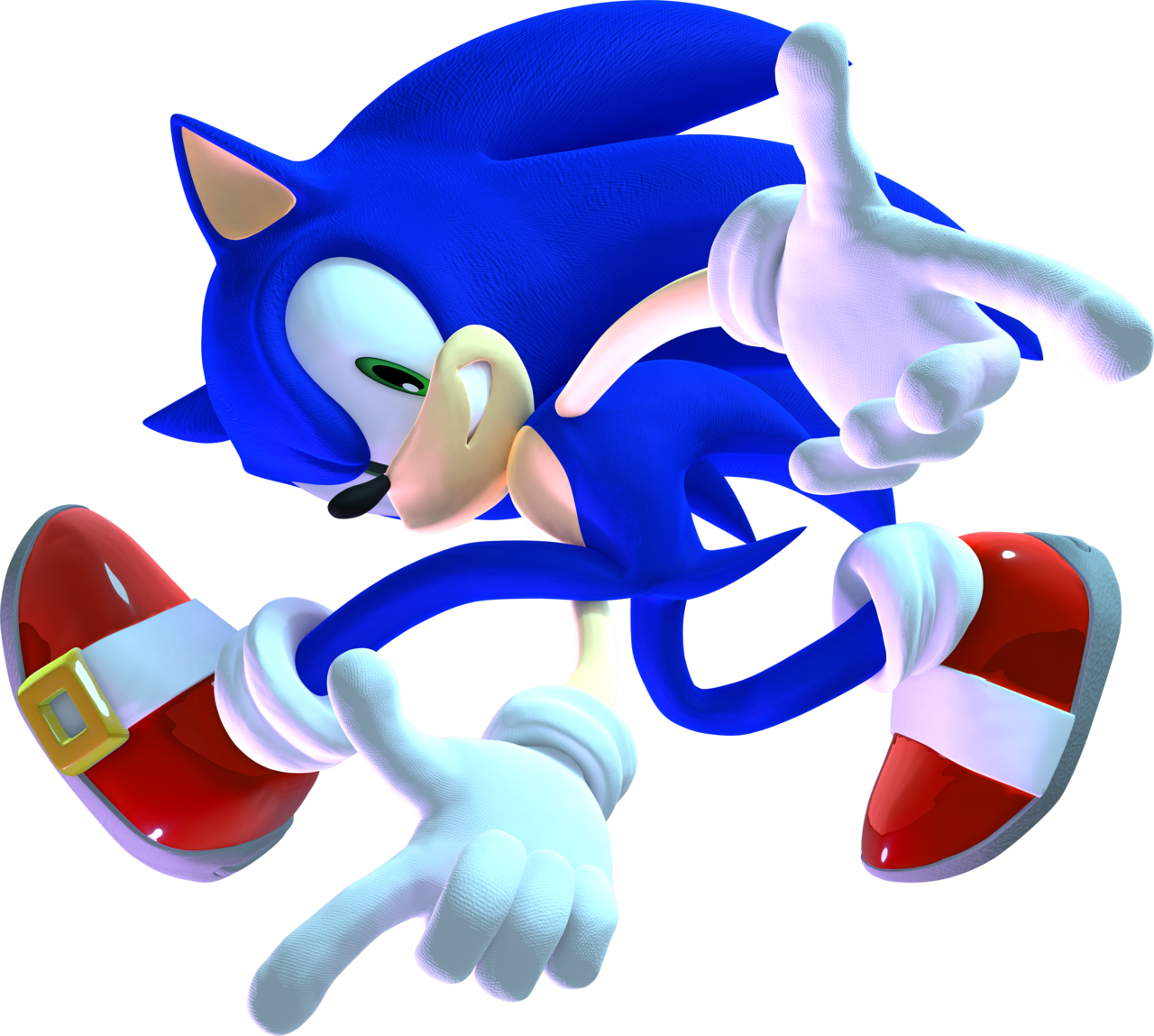 Blue Speedster Adventure Pose PNG Image