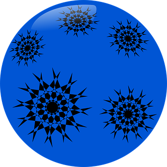 Blue Spherewith Star Patterns PNG Image