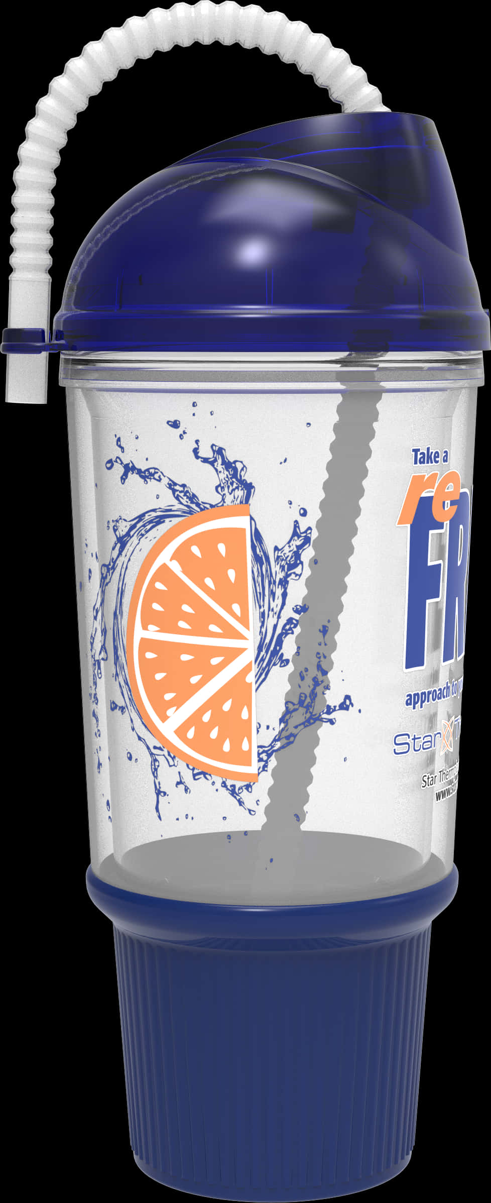 Blue Splash Citrus Sports Drink Shaker PNG Image