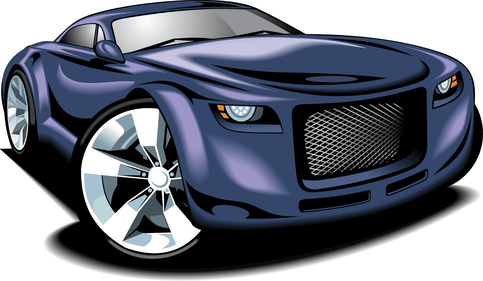 Blue Sports Car Illustration PNG Image