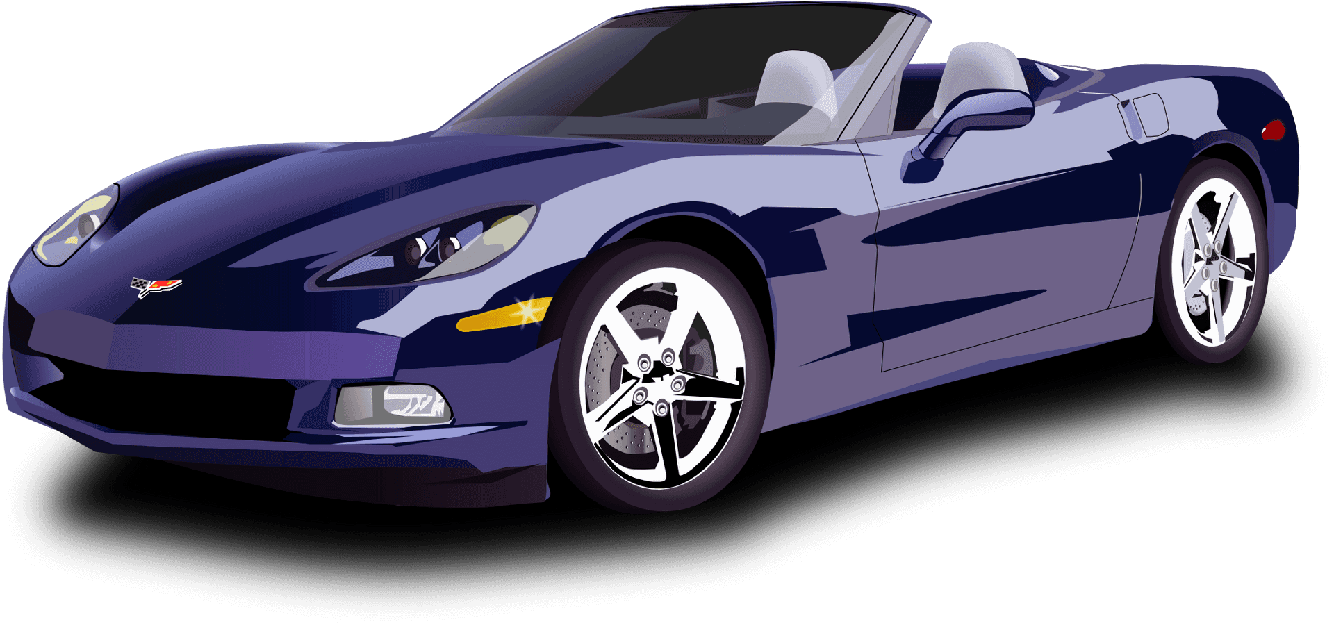 Blue Sports Car Illustration PNG Image