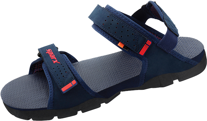 Blue Sports Sandalswith Red Accents.png PNG Image