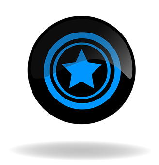 Blue Star Icon Glowing PNG Image