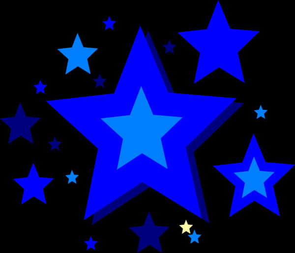 Blue Stars Vector Illustration PNG Image