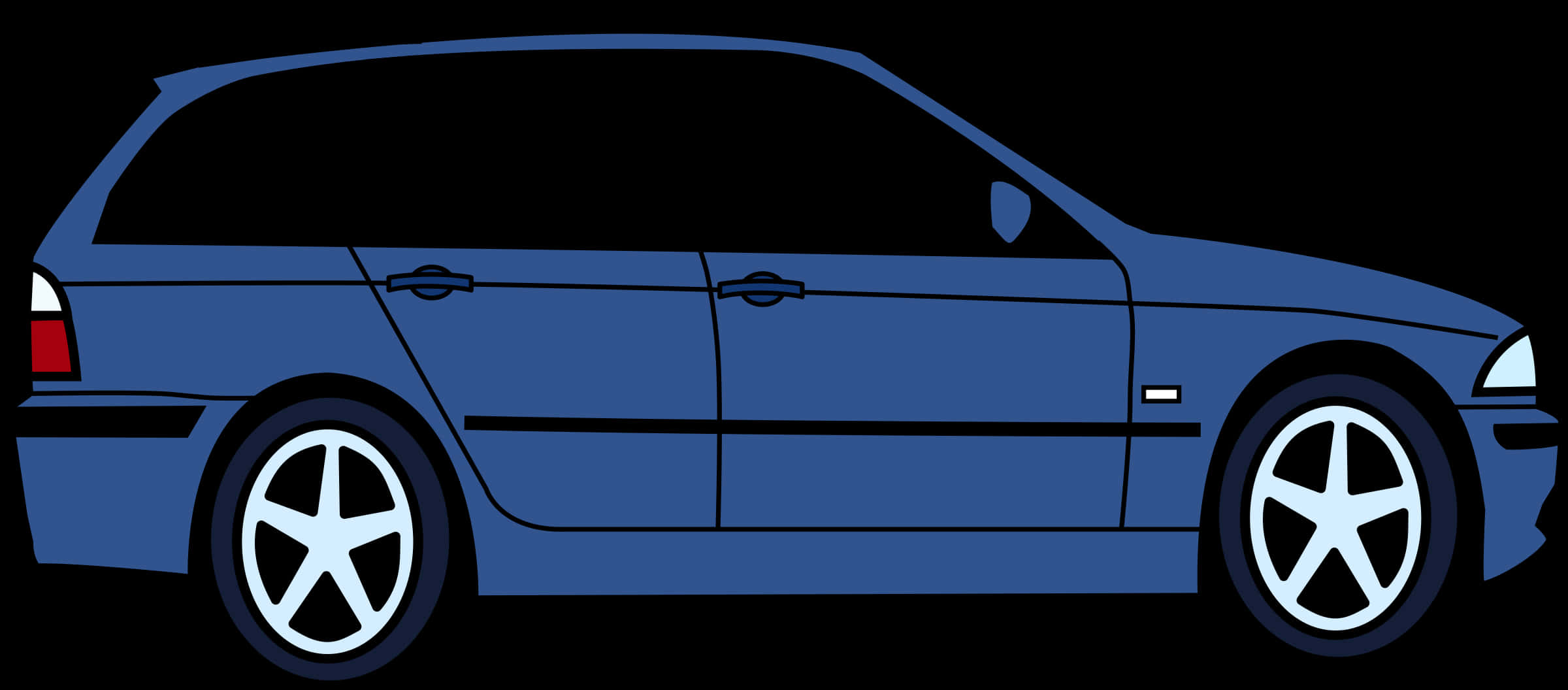 Blue_ Station_ Wagon_ Side_ View_ Vector PNG Image