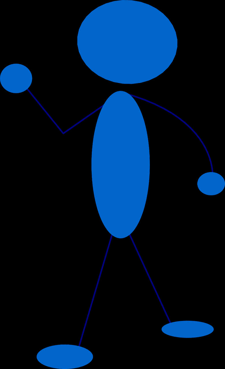 Blue Stickman Figure PNG Image