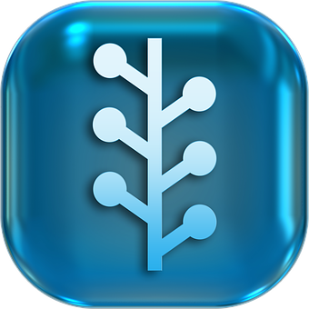 Blue Tech Tree Icon PNG Image