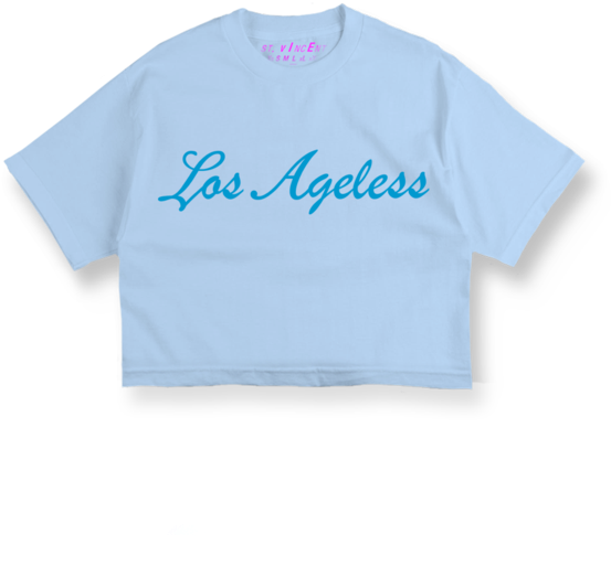 Blue Text Crop Top Shirt PNG Image