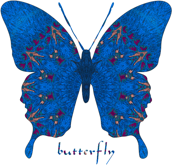 Blue Textured Butterfly Wings PNG Image