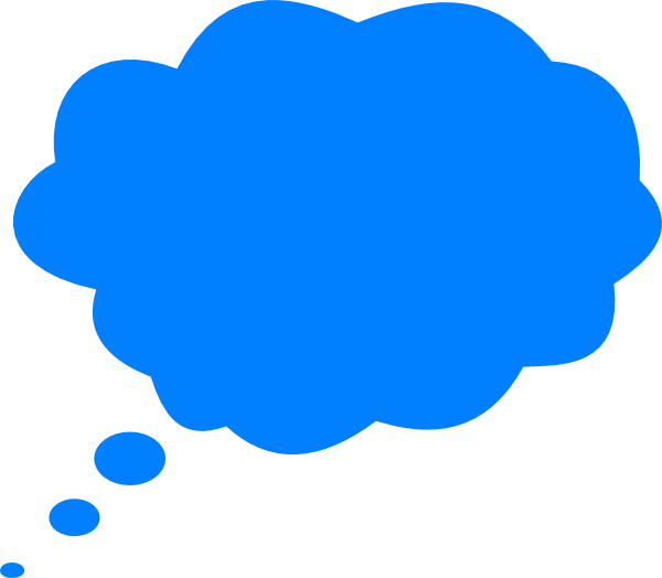 Blue Thinking Bubble Graphic PNG Image