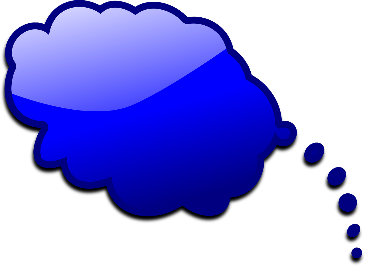 Blue Thought Bubble Graphic PNG Image