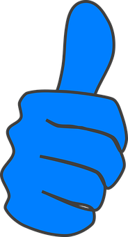 Blue Thumbs Up Graphic PNG Image