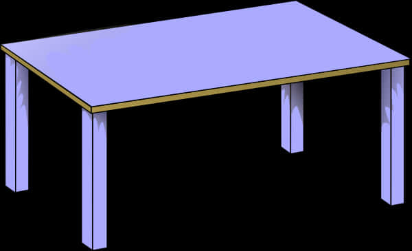 Blue Top Table Illustration PNG Image