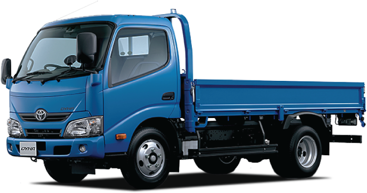 Blue_ Toyota_ Dyna_ Lorry_ Side_ View PNG Image